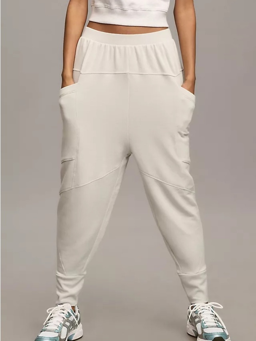 Daily Practice Anthropologie Relaxed Joggers Baggy Light Grey size Large